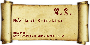 Mátrai Krisztina névjegykártya