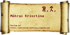 Mátrai Krisztina névjegykártya